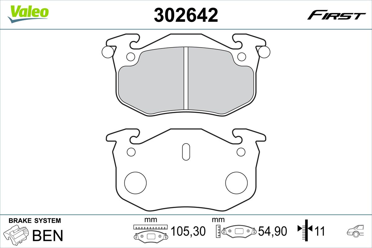 VALEO Fékbetét, mind 302642_VALEO